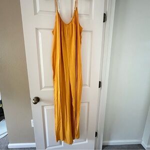 Wide Leg Yellow Women's Jumpsuit- Size L